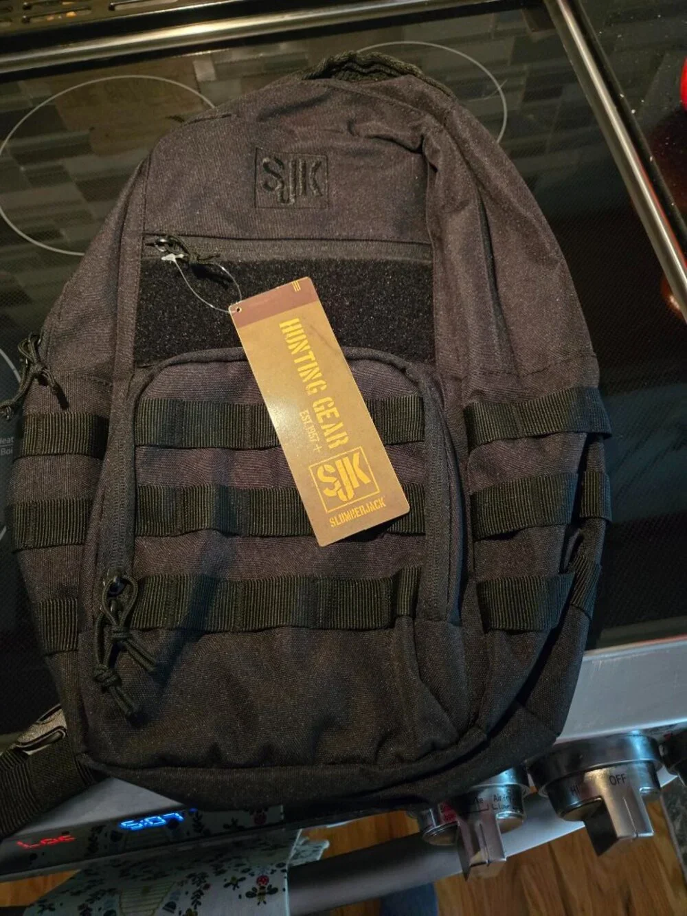 SJK Slumberjack Reign 15 Liter Sling Back Pack Black Outdoor Tactical Bag NEW